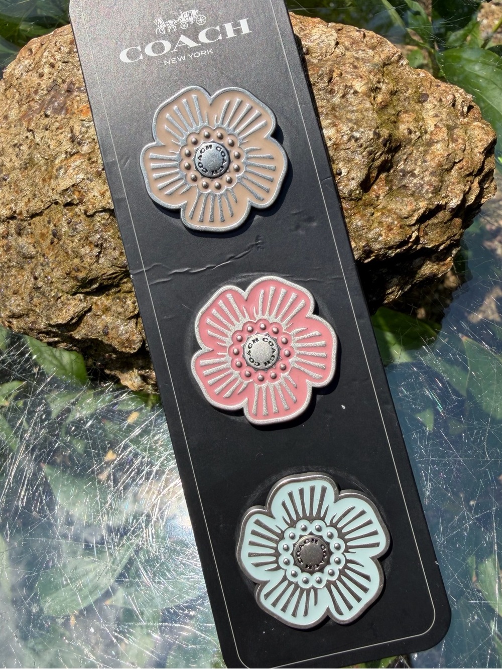 Coach Tea Rose Multicolor Enamel Pin Set - Picture 2 of 7